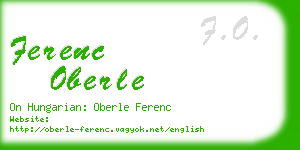 ferenc oberle business card